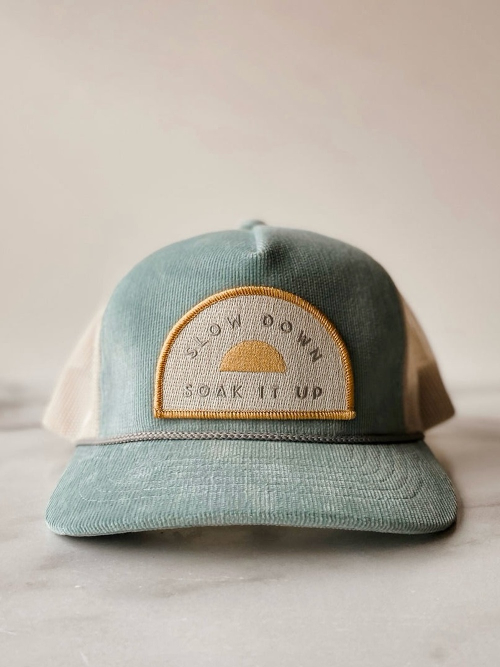 Slow Down Soak It Up Embroidered Patch Hat